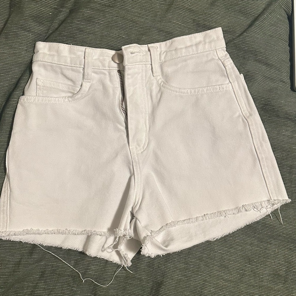 American Apparel Classic White Denim Shorts